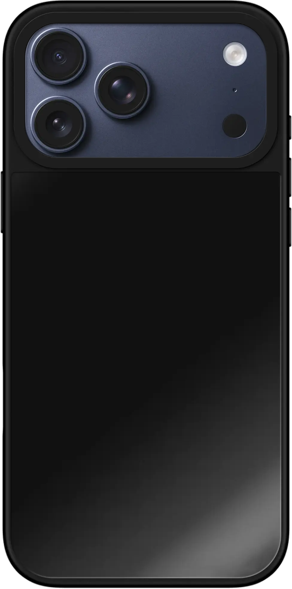 Glossy reflective surface, minimalist composition, black and charcoal gradient