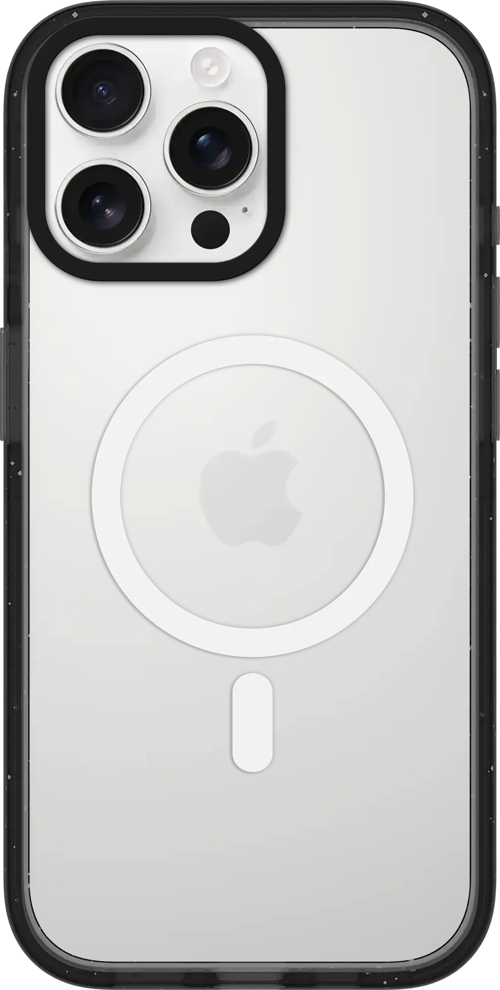 Clear surface with subtle white ring motif, minimalist composition, transparent look