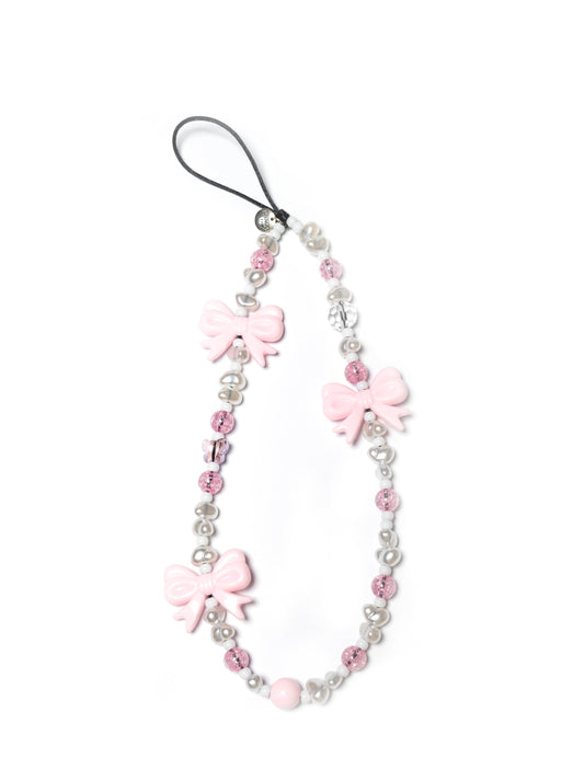 Pink Bow and Pearl Coquette Style Phone Charm