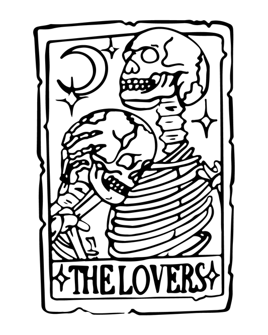 The Lovers Tarot Card Tattoo     2*4 inch