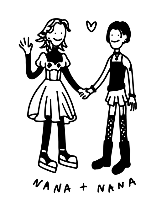 Nana and Nana Cute Doodle Tattoo     2*4 inch