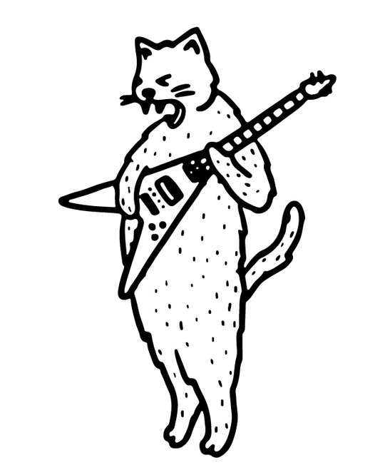 Wild Cat with Electric Guitar      2*4 inch