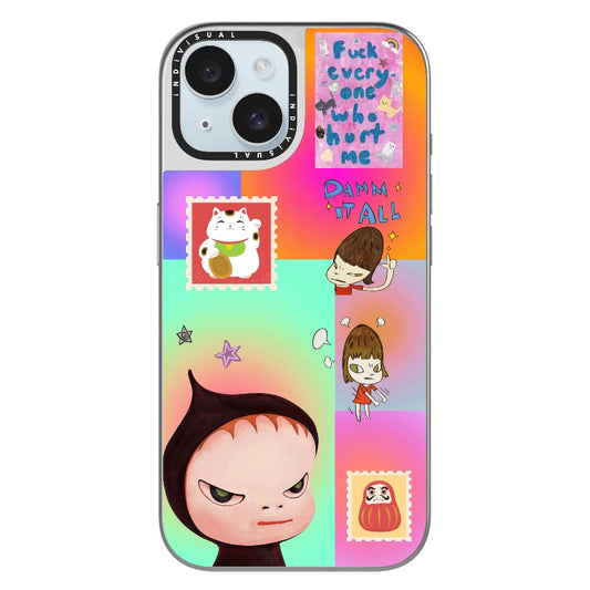 Yoshitomo Nara Inspired Gradiant Color Phone Case_Clear Impact Phone Case [1274952]