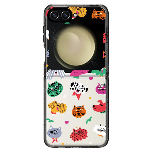 Cat Illustration Pattern Phone Case_Samsung Z Flip [1502945]