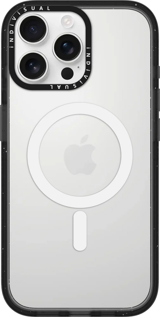 Clear surface with subtle white ring motif, minimalist composition, transparent look