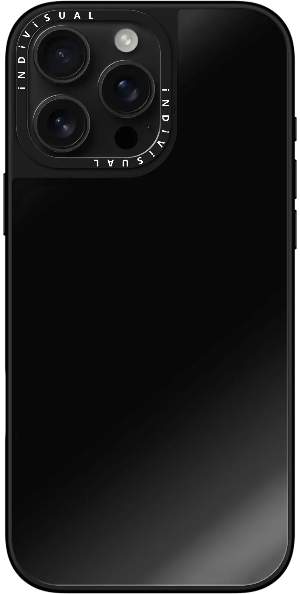 Glossy reflective surface, minimalist composition, black and charcoal gradient