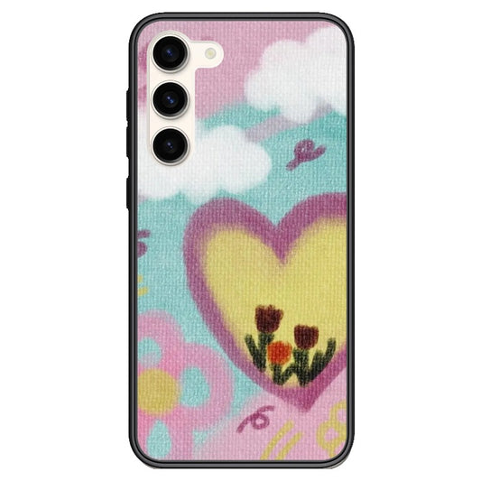 Pastel on Canvas Style Tulip and Blue Sky Doodle Art Phone Case_Samsung Z Flip [1444120]