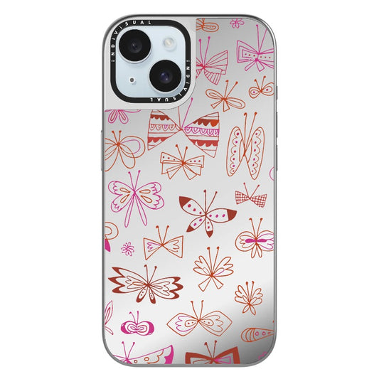Butterflies and Bow Purple and Red Line Art Phone Case_Clear Impact Phone Case [1502937]