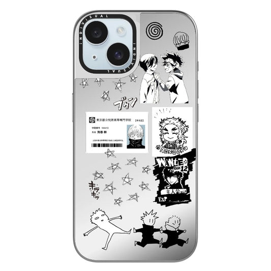 Black and White Anime Collage Mash-up Style Phone Case_Clear Impact Phone Case [1336855]