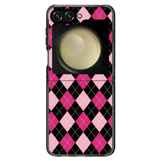 Black Pink Diamond Check Pattern _Samsung Z Flip [1503692]