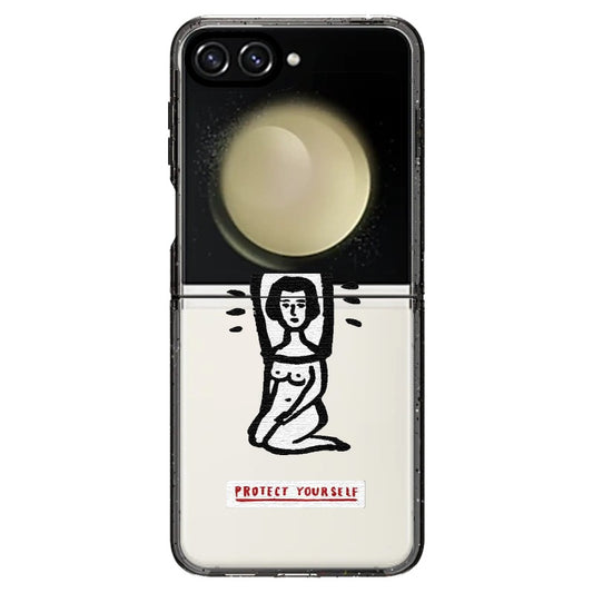 "Protect Yourself" Minimal Illustration Phone Case_Samsung Z Flip [1448057]
