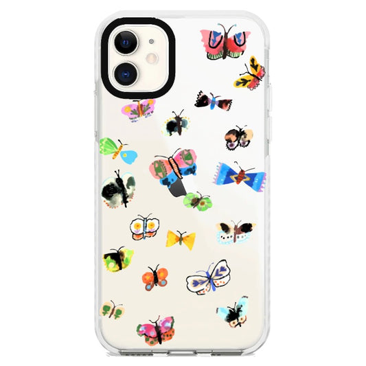 Colorful Watercolor Style Butterflies Phone Case_iPhone Clear Impact Case [1446166]