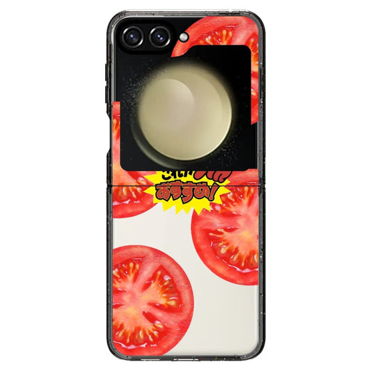 Tomatoes and Japanese style Stickers Phone Case_Samsung Z Flip [1448084]