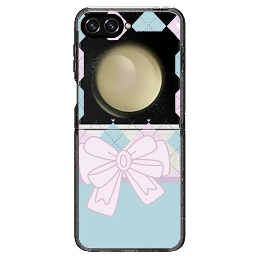 Blue and Pink Diamond Pattern with Bow_Samsung Z Flip [1504394]