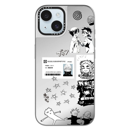 Black and White Anime Collage Mash-up Style Phone Case_Clear Impact Phone Case [1257212]