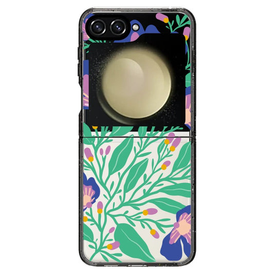 Blue and Purple Blossom and Leaves Phone Case_Samsung Z Flip [1498844]