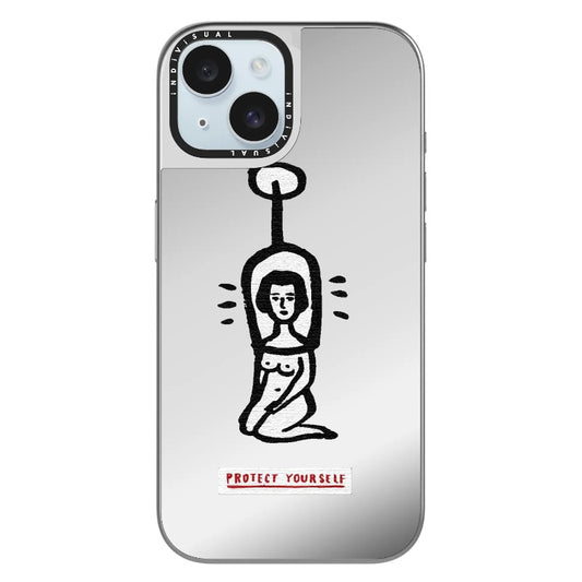 "Protect Yourself" Minimal Illustration Phone Case_Clear Impact Phone Case [1448057]