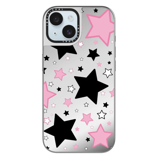 Black, Pink and White Stars Pattern_Clear Impact Phone Case [1506799]