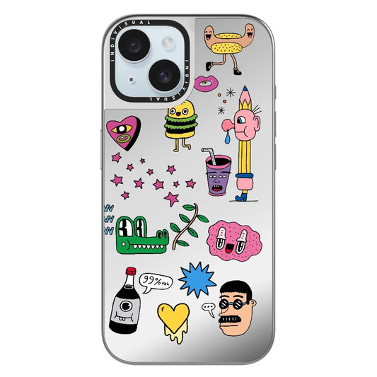 Colorful Cartooon Characters Collage Phone Case_Clear Impact Phone Case [1446951]