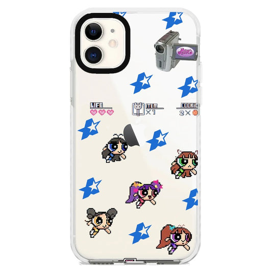New Jeans and Power Puff Girl Pixel Game Style Phone Case_iPhone Clear Impact Case [1351078]
