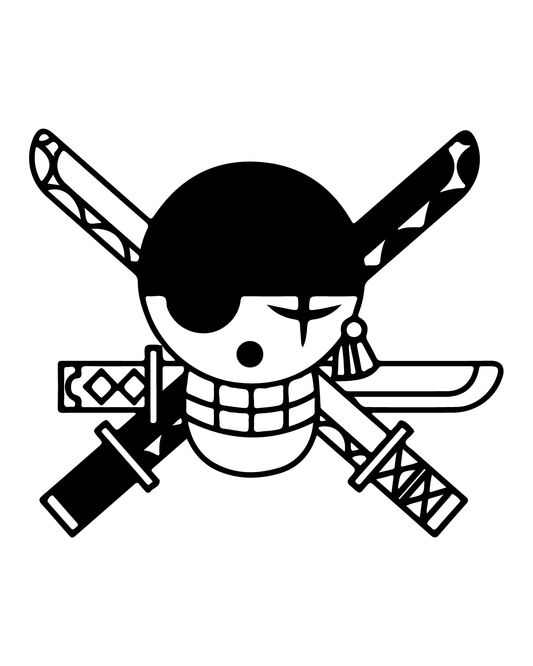 One Piece Inspired Zoro Logo Tattoo     4*4 inch