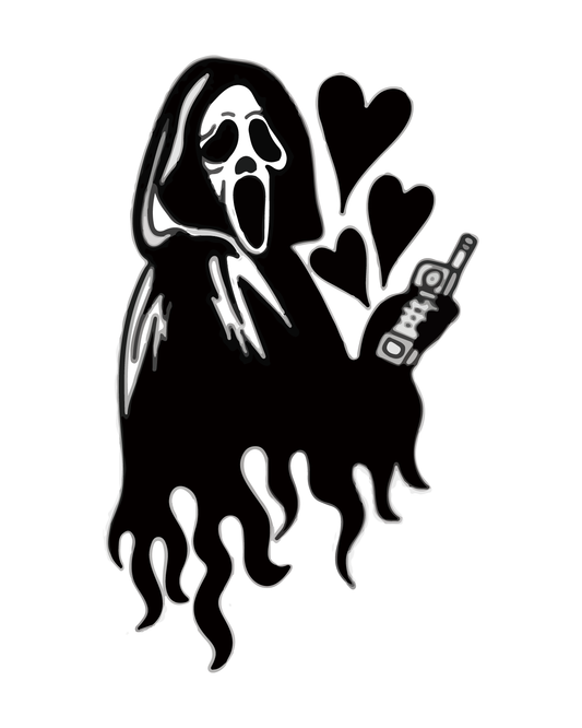 The Scream Inspired Cute Ghost Tattoo      2*4 inch