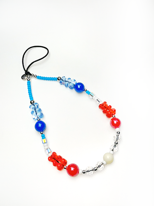 Red and Blue Gummy Bear Phone Charm