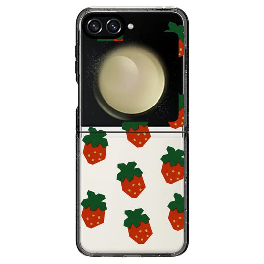 Paper-cuts Style Strawberries Phone Case_Samsung Z Flip [1459704]