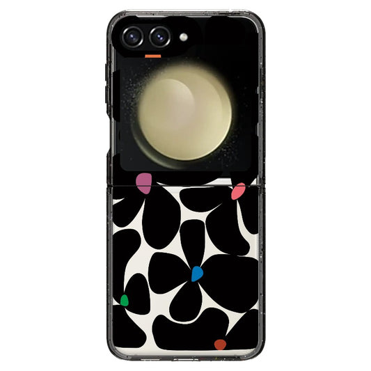 Black Floral Pattern Phone Case_Samsung Z Flip [1503078]