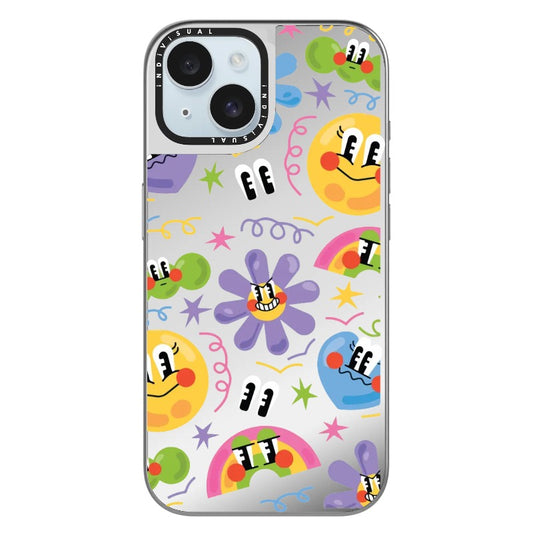 Smiley Flowers and Suns Cartoon Style Phone Case_Clear Impact Phone Case [1459620]